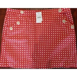 J Crew Red White Skirt